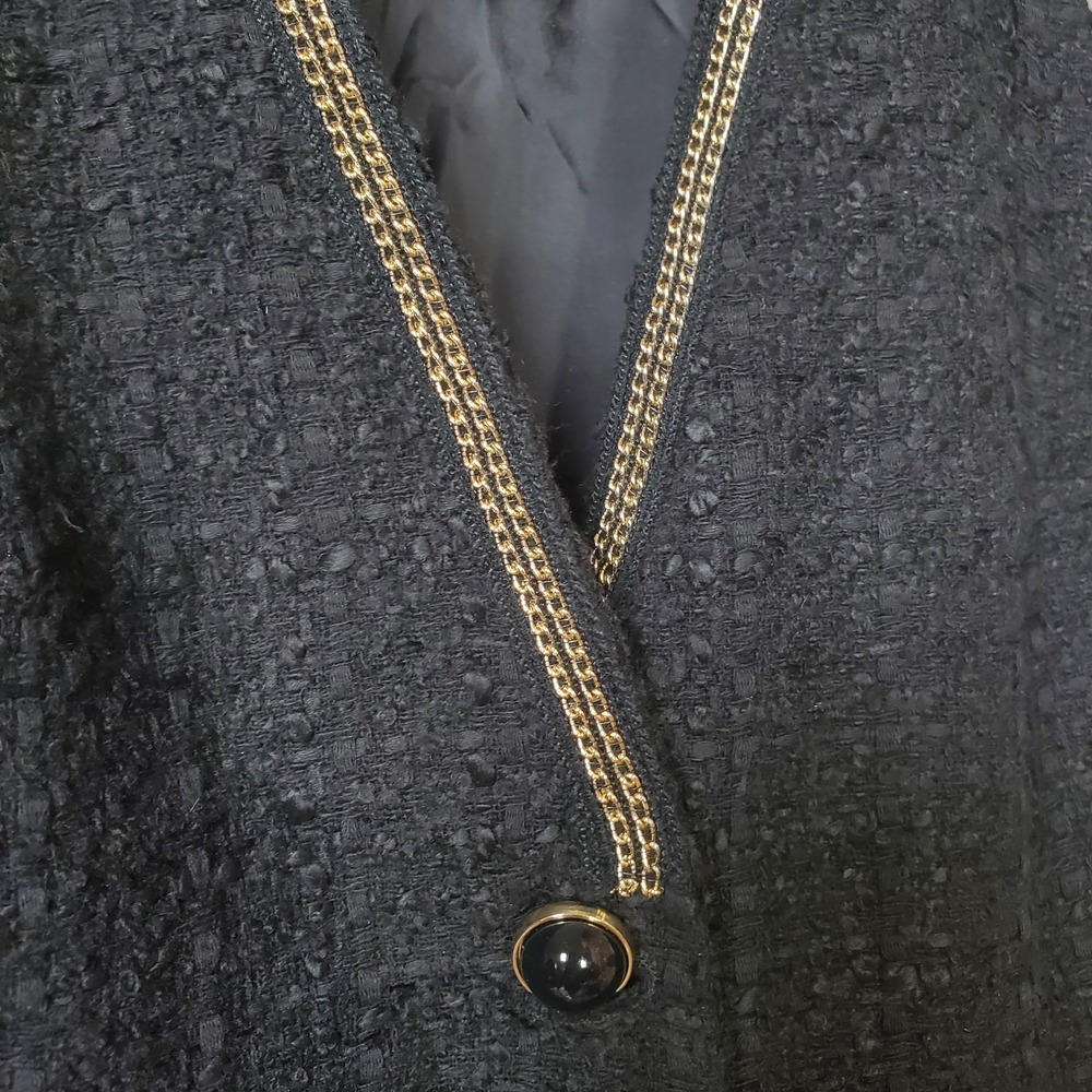 ZARA Pinafore Overall Jumpsuit Mini Dress Black Tweed Dark Acadamia Whimsgoth XS - Picture 4 of 8